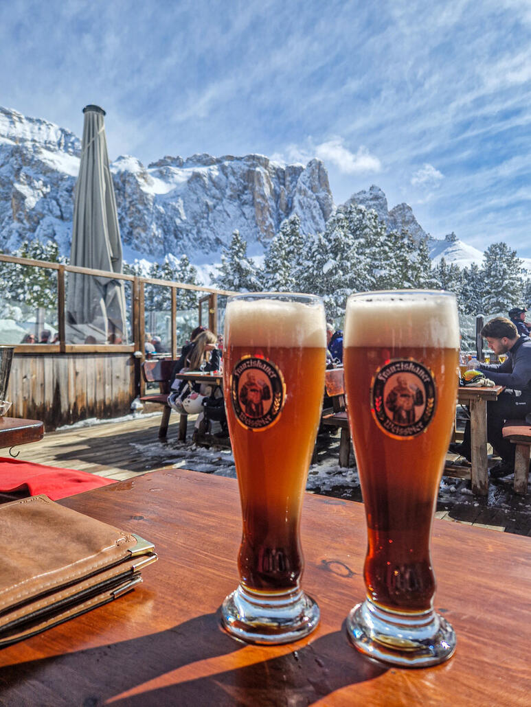 Sella Blick an der Ciavaz-Hütte