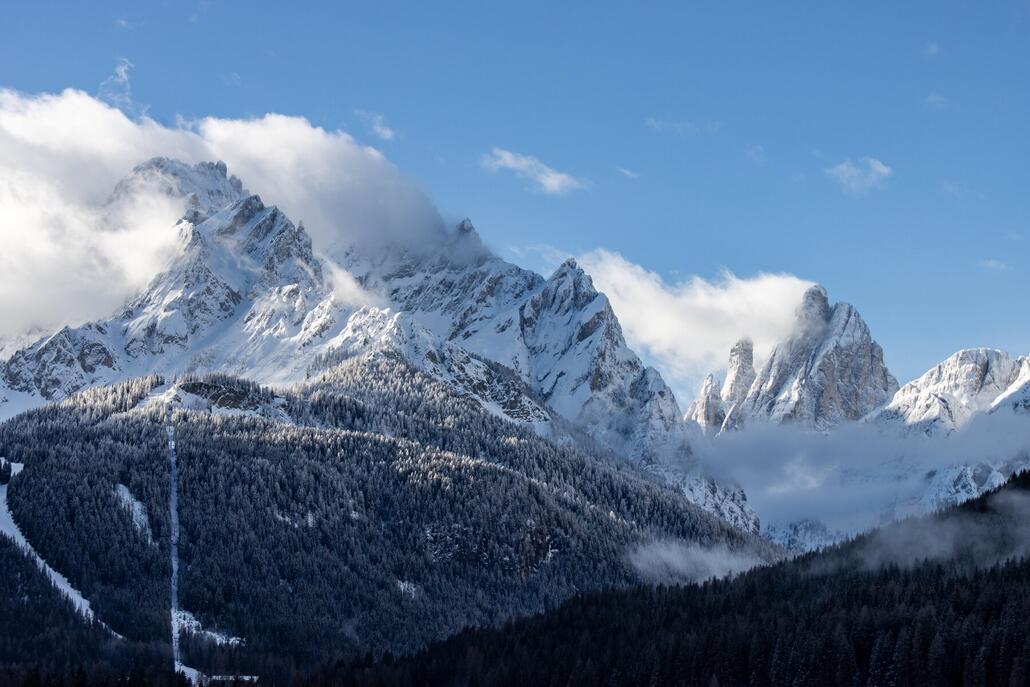 Der morgendliche Blick auf die Rotwand und den Zwölferkofel ist wie immer wunderbar.