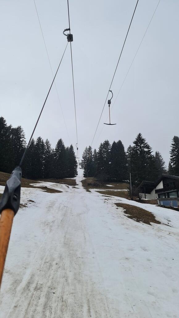 Das Trassee im Valbella-Lift reicht gerade noch so für den heutigen Tag.