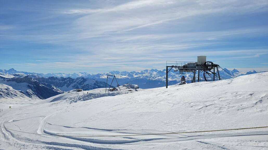 An der Tsanfleuron-Bergstation liegt wieder ordentlich Schnee