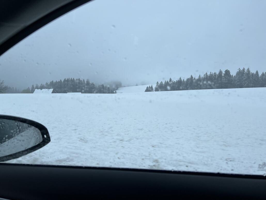 Wetter ist gruselig, ab 1000 hm Schneedecke