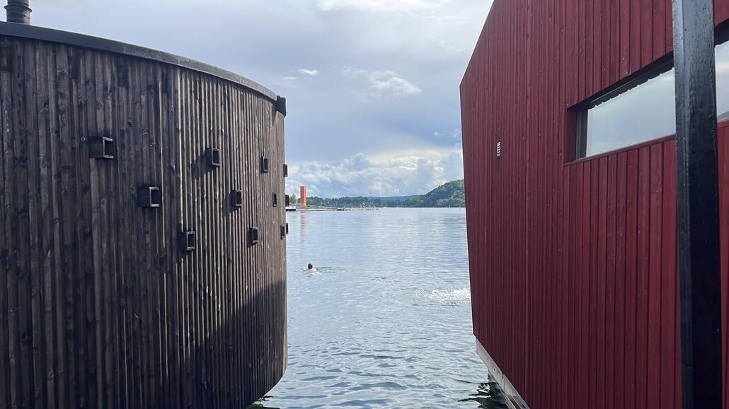 Die linke Sauna kann gemietet werden