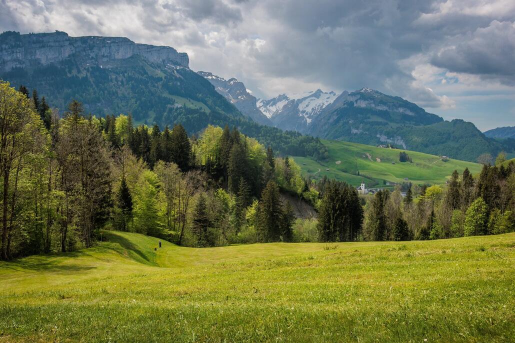Erster toller Blick auf den Säntis.