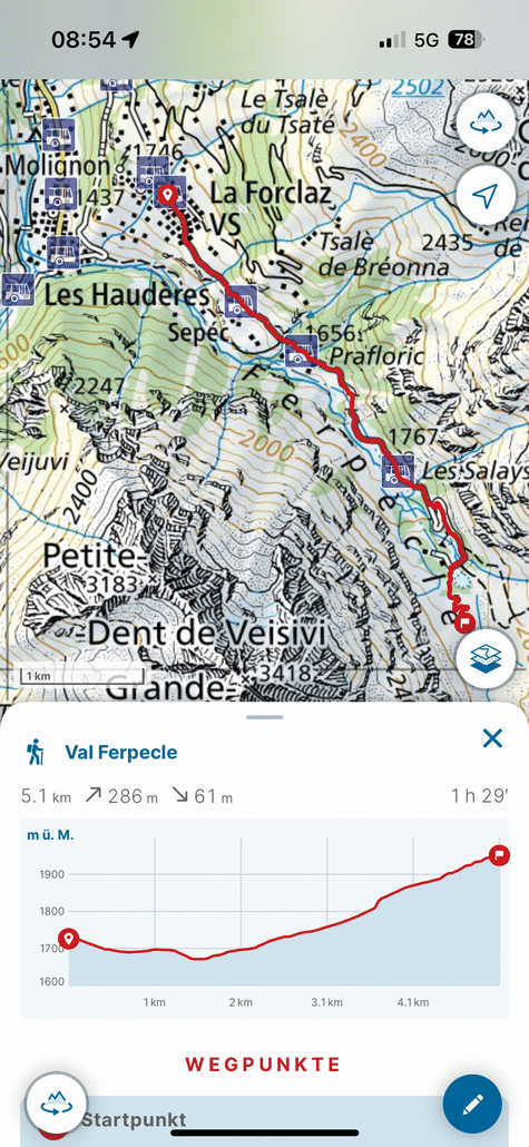 Erster Teil der Route