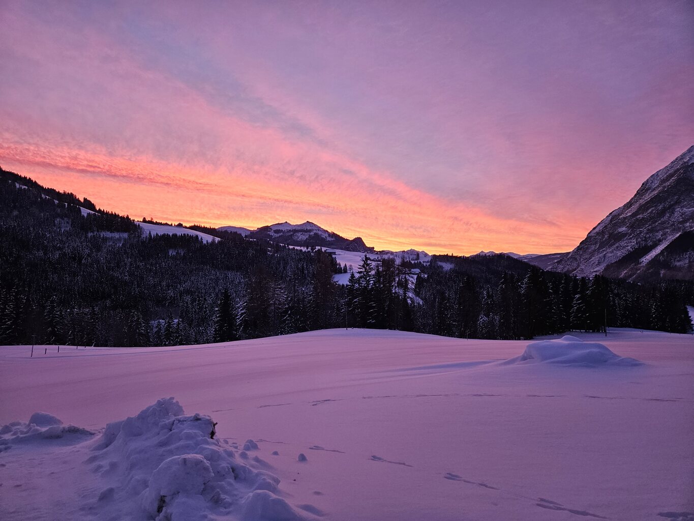 Dieser Morgen vertreibt Kummer und Sorgen. Sehr schön bei Minus 10°.