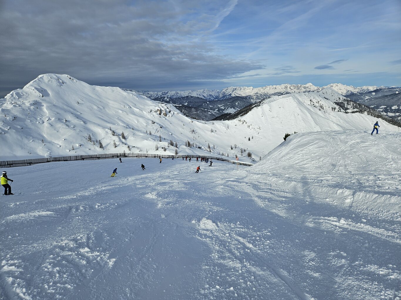 Sollte sich die Rosskopf in Bewegung wird sofort das Auto aufgesucht. Mit den langen Latten macht das keinen Spaß mehr. Die Fahrten davor waren ganz gut, doch die scharfen Kanten sind einfach zu griffig für den eher noch weichen Schnee.