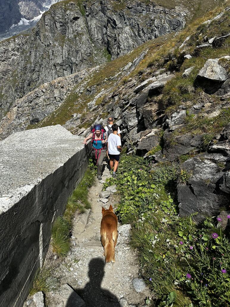 ... das heisst bergab...