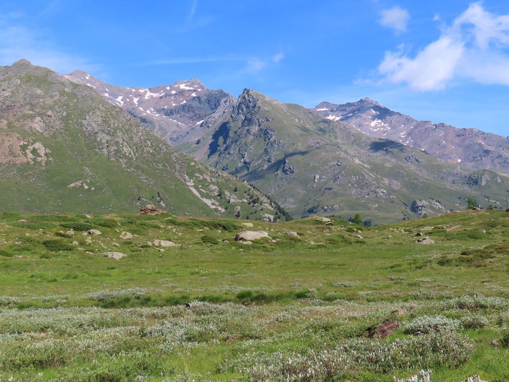 Bergkamm zwischen Martelltal und Laaser Tal. Die Gipfel sind alle zwischen 3300 m und 3500 m hoch.