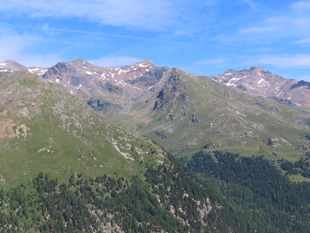 Höchster Gipfel im Bild ist die mittlere Pederspitze (3462 m, zweiter Gipfel von links)