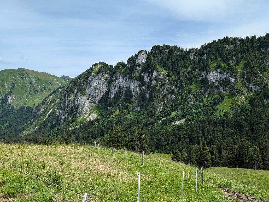 Aussicht von der Bergstation oberhalb von Charmey