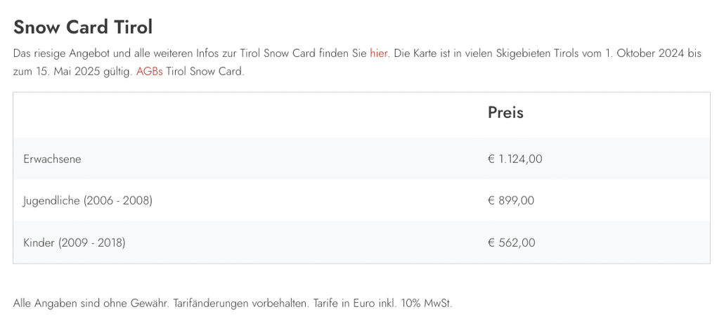Der Erwachsenentarif steigt von 1050 auf 1124 € und damit um ca 7%