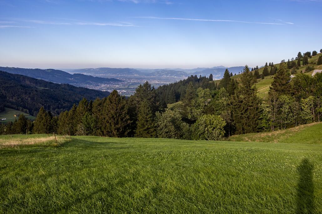 Im Aufstieg erschliesst sich zunächst der Blick Richtung Bregenzer Bucht.