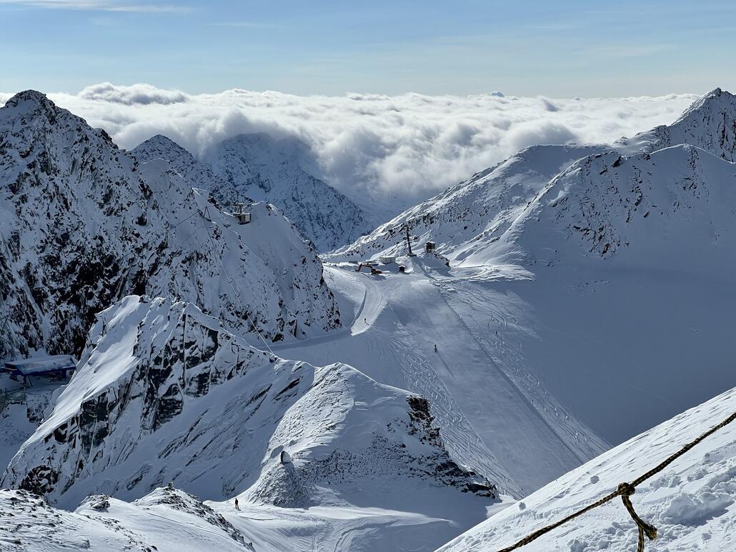 Blick zum Windachferner heute mit super Tiefschnee