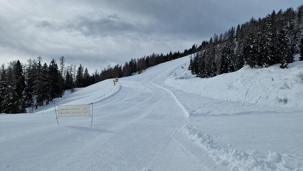 Schlusshang der Aussenrumabfahrt am der Sesselbahn Laresè.