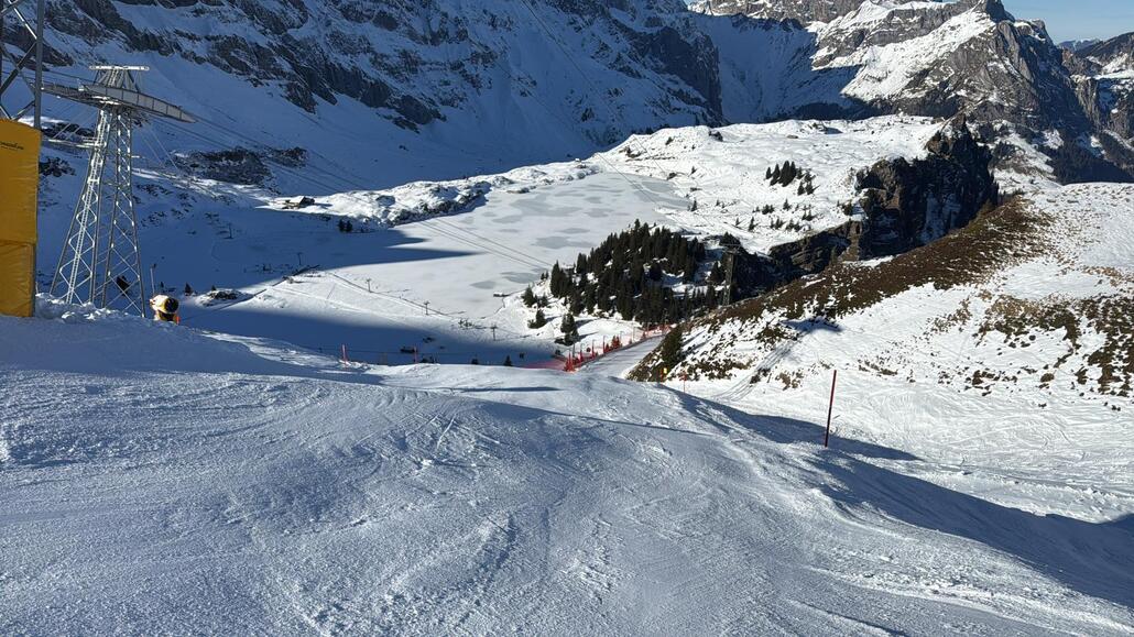 Piste vom Rindertitlis richtung Trübsee
