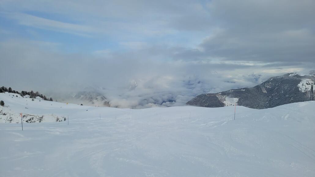 3 Pistenvarianten offen, neben der Seilbahn war auch die parallele KSB in Betrieb