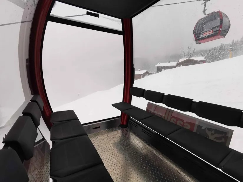 1. In der neuen Streuböden Gondel.