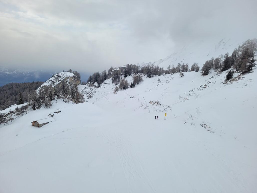 Noch geschlossene Talabfahrt.