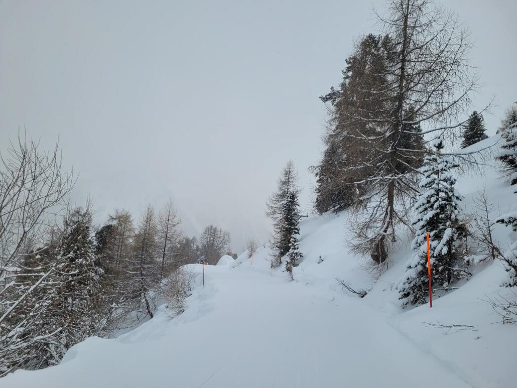 Immer wenn es mir zu kalt wurde, habe ich eine Runde Talabfahrt gemacht um sich in der Gondel kurz aufwärmen zu können.<br />Die Talabfahrt ist weiterhin mein Favorit bis jetzt. Auch die rote Variante weiss zu gefallen