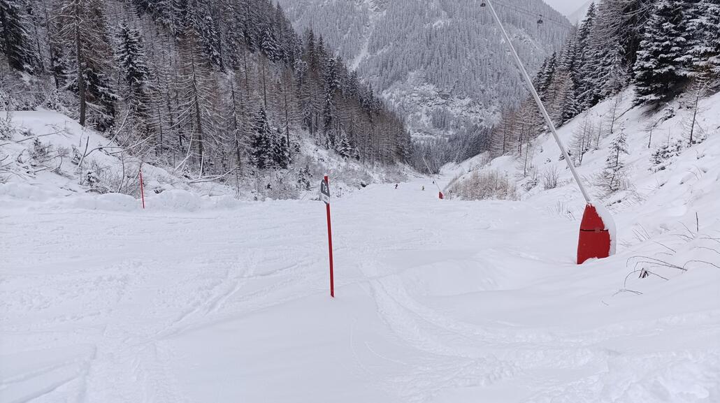 Piste unpräpariert und immer noch sehr gut zu fahren