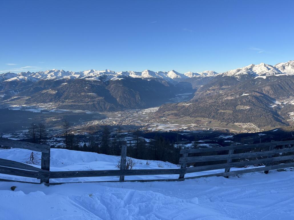 Panorma-Pinkel-Pause mit Blick auf Bruneck