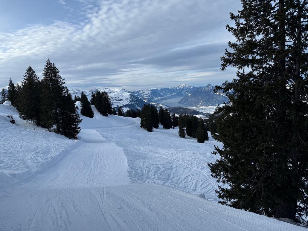 Skiroute zwischen Laucherenstöckli und Abzweigung