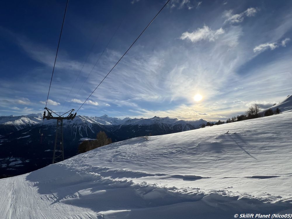 am Ende des Tages vom Skilift aus