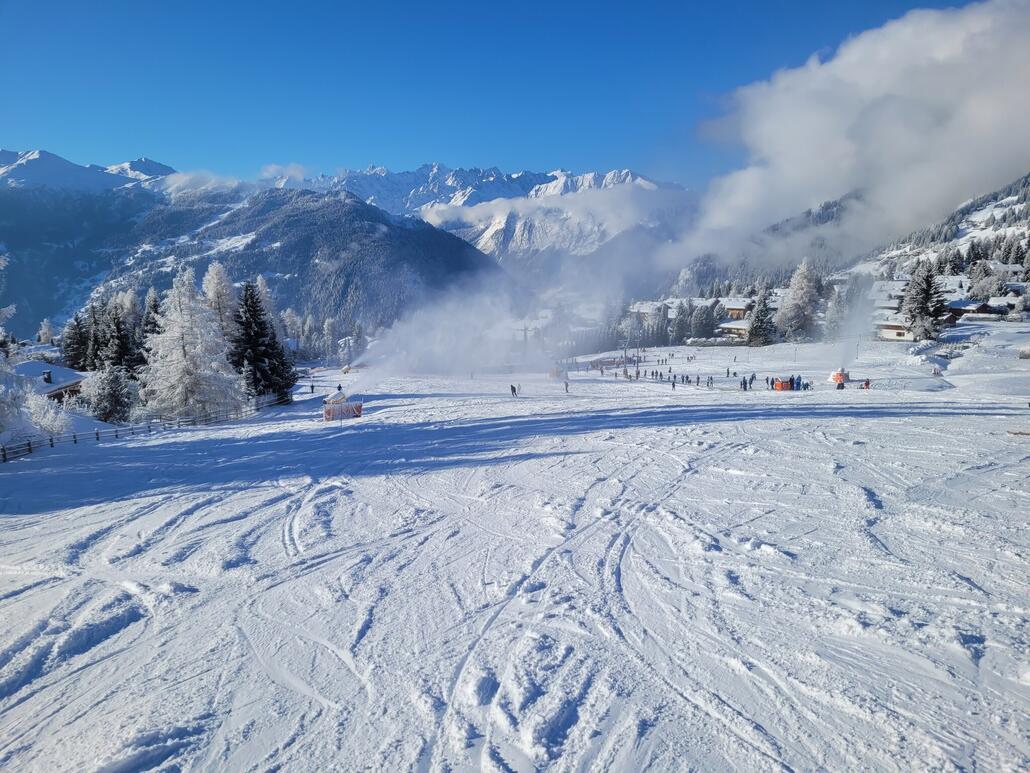 Fahrt nach Verbier über den Schlepplift