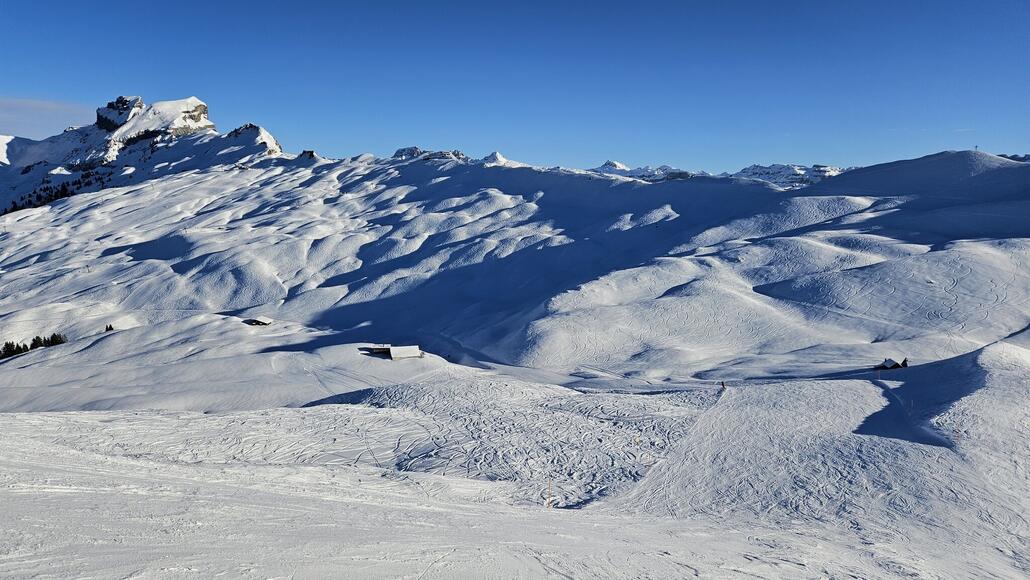 Zuerst ein paar Pisten abfahren