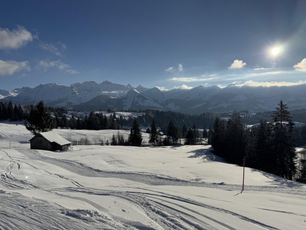 Letzte Abfahrt Richtung Parkplatz, am Nachmittag