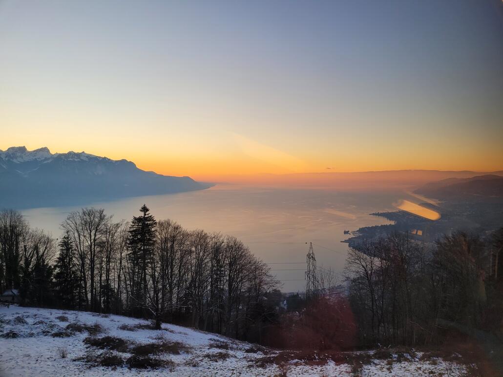 Genfersee im Sonnenuntergang