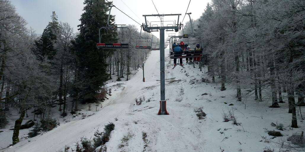 Auf dem Weg nach oben, hier schon auf dem 2. Lift.