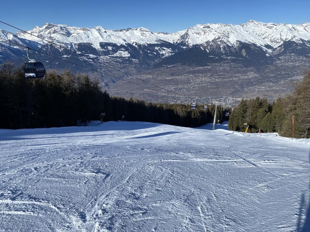 Piste de l‘Ours: schön, hart, einige eisige Stellen.
