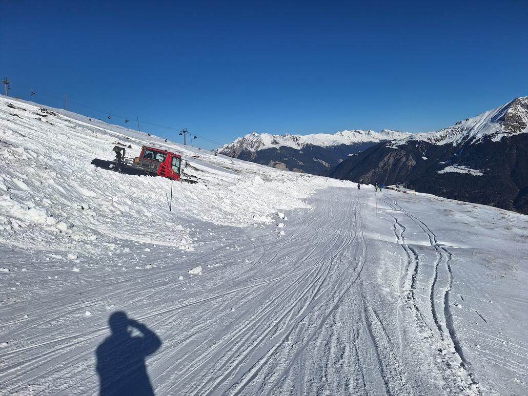 Blaue Piste 11b - Somtgant<br />Es wurde viel Schnee eingeschoben.
