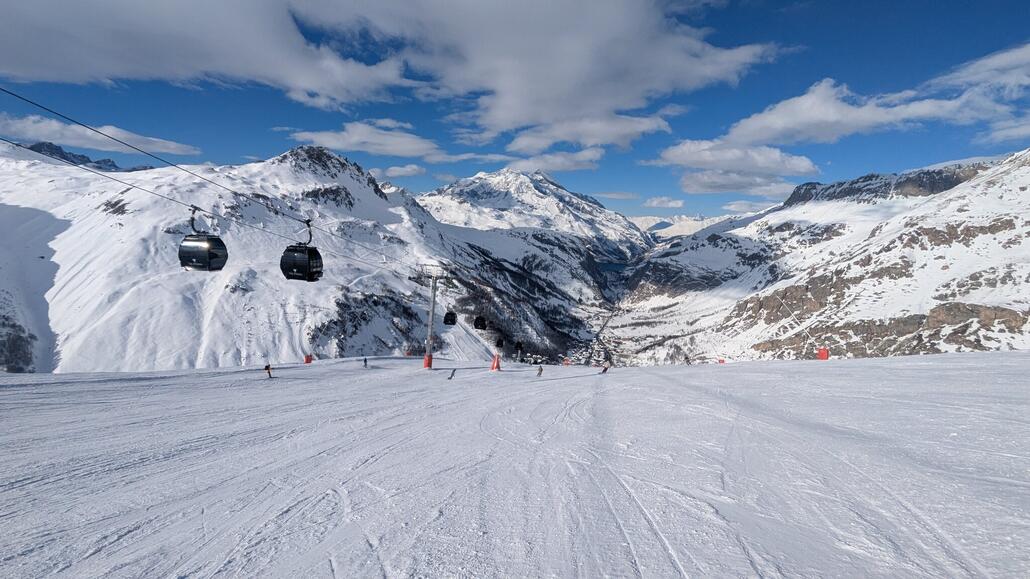 Schöne Abfahrt an der Solaise