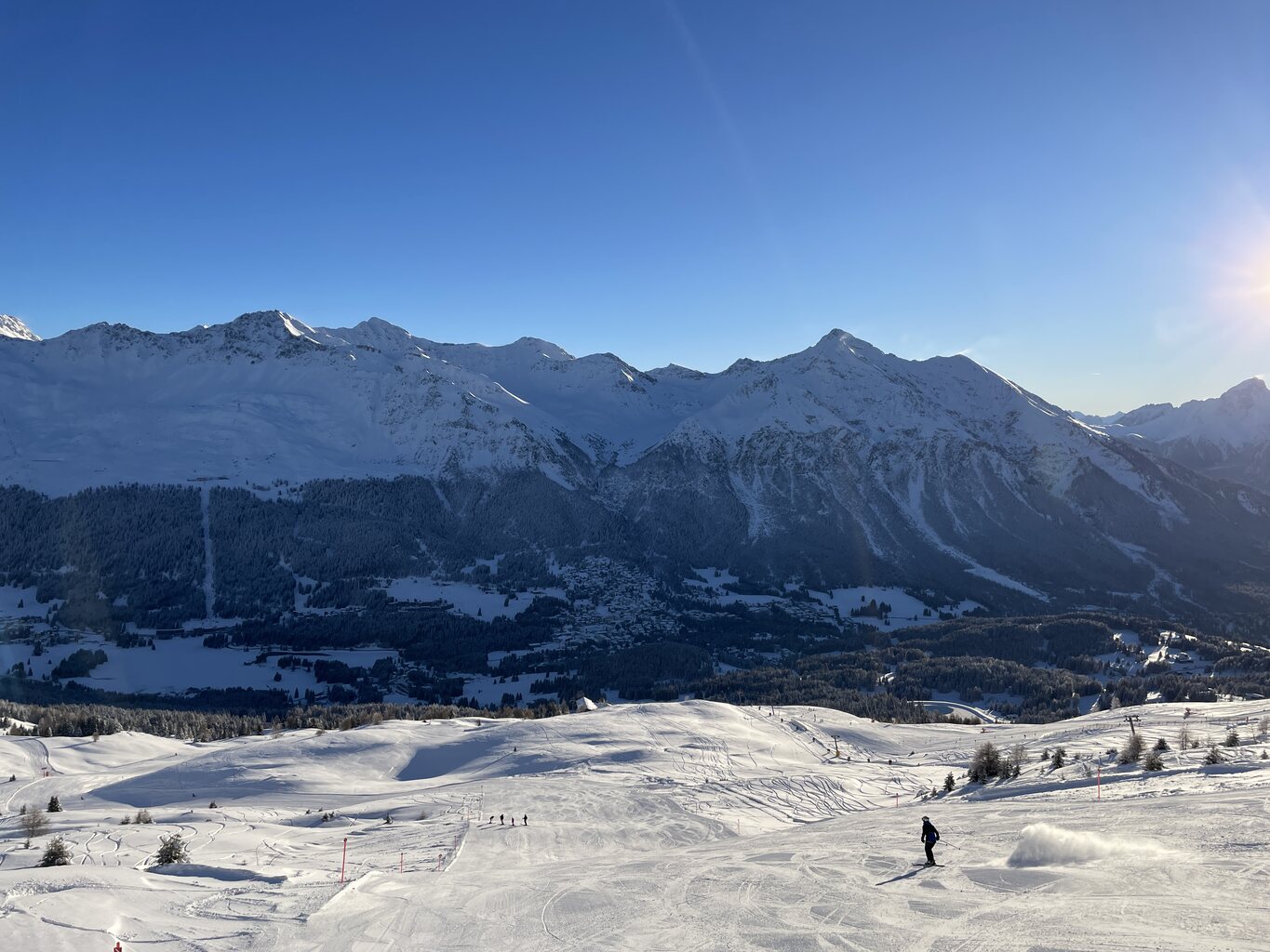 Erstmals gefahren dieses Jahr: Die Rote am Gertrud. Für eine reine Naturschneepiste top, sehr griffig.