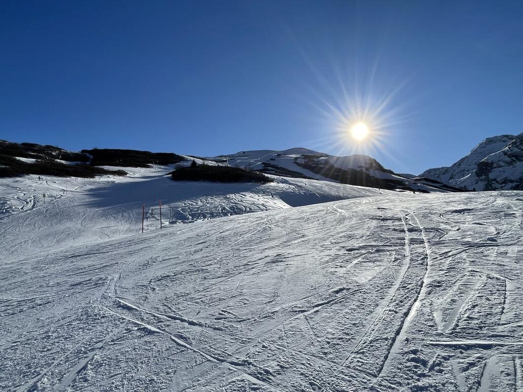 Am Skilift Camon traumhafte Carvingverhältnisse