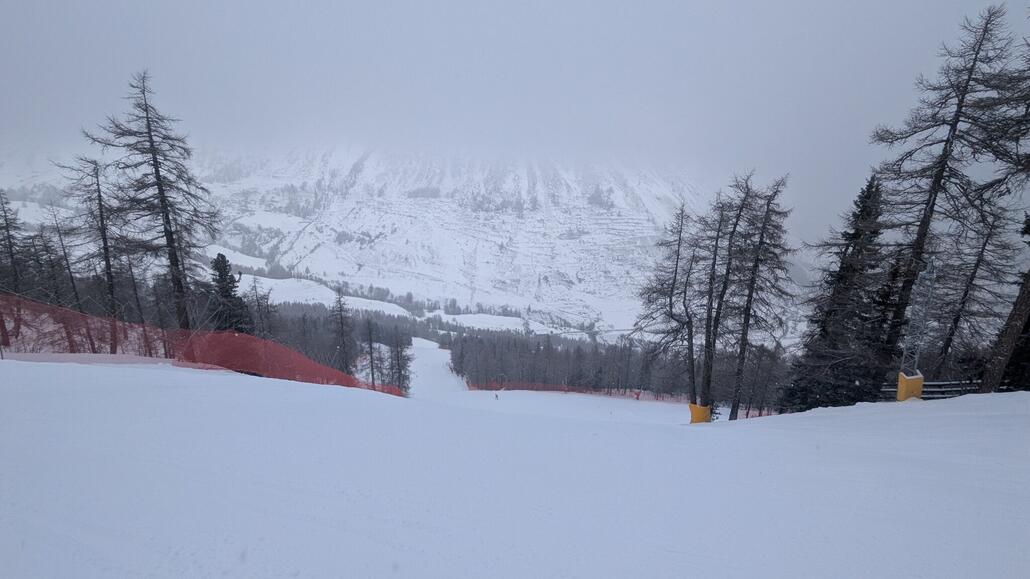 Schwarze Fangzaun Abfahrt "Franco Berthod"