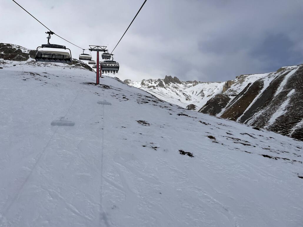 Wetter war morgens gut mit paar Wolken, es hat sehr wenig Schnee.