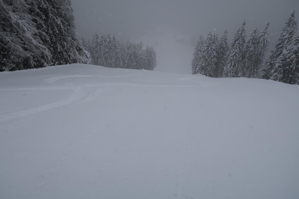 Schwarze Abfahrt bei der zweiten Fahrt
