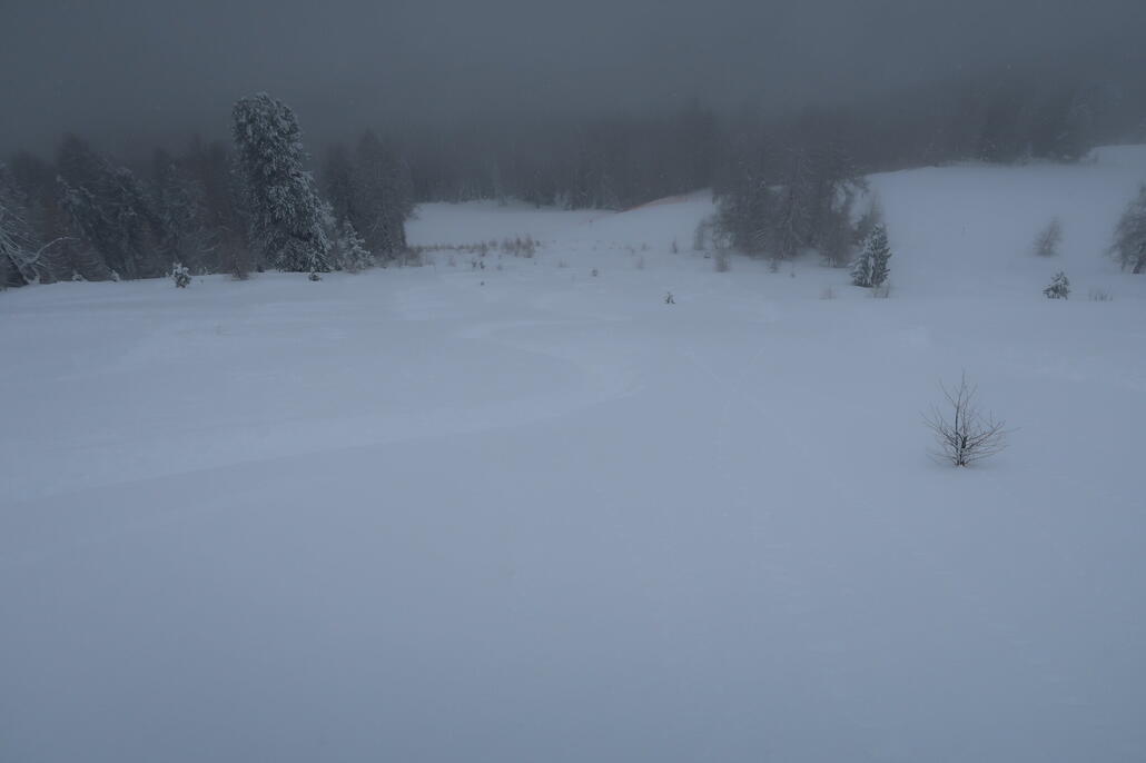 Traum-Tiefschneehang zum Surfen bei der geschlossenen schwarzen 1b (?)