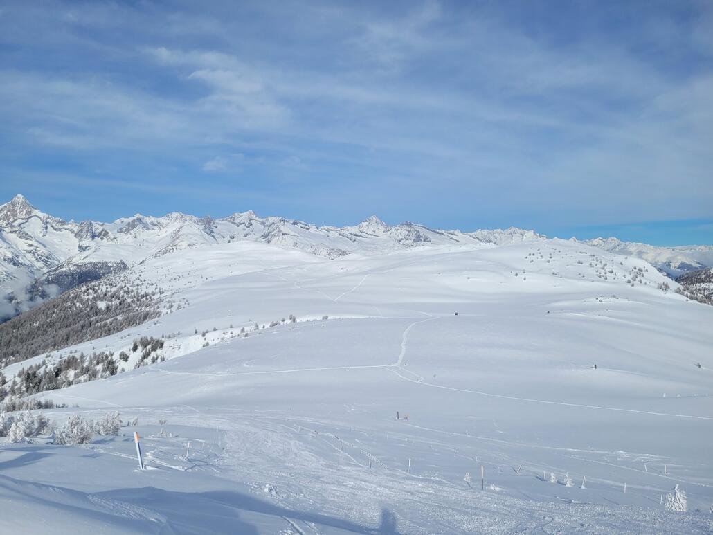 Richtung der Schneeschuhwanderwege zum Gebidum