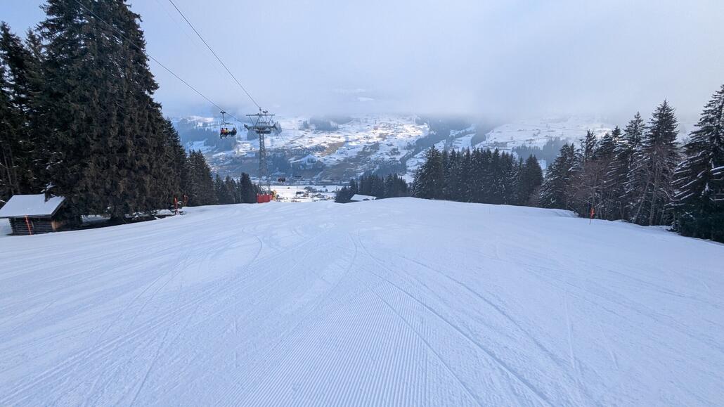 Auch hier die Talabfahrt unten verregnet hart