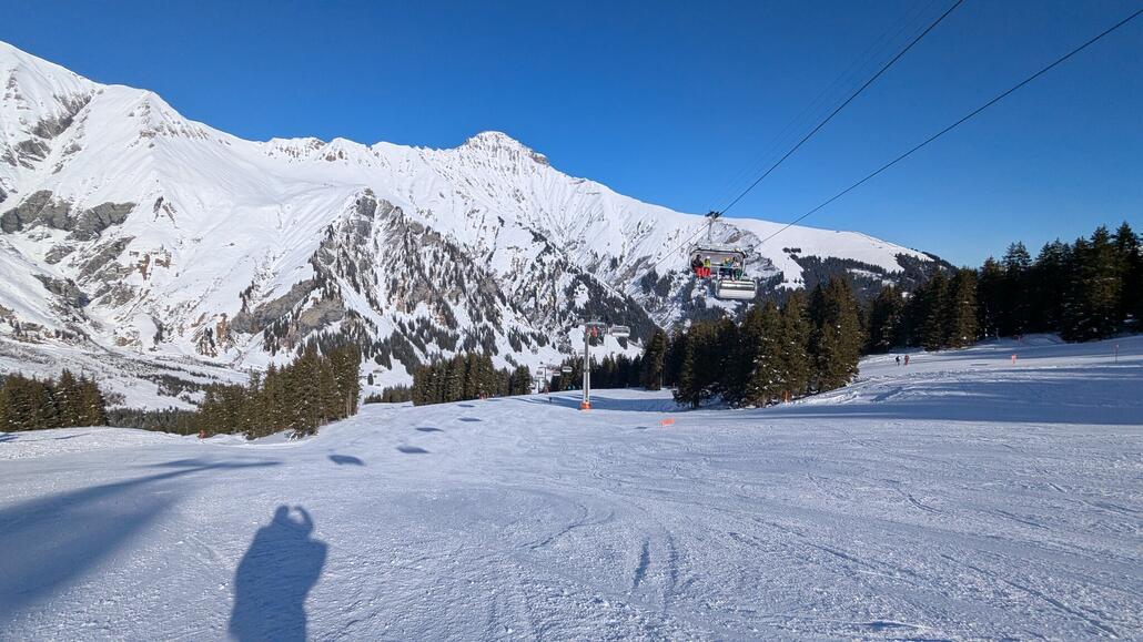 Aebi, hier leider eisige zerfahrene Pisten