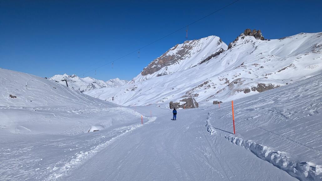Pisten oben am Doppelschlepplift, dem Hauptlift im Gebiet
