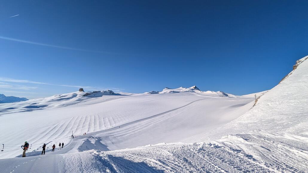 Rückblick aufs Gletscher Platteau, optisch wunderschön!
