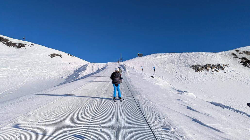 Mit Sunkid Lift weiter zur Combe Audon - an den Lift kann ich mich gar nicht erinnern, vielleicht war der Gletscher früher hier so hoch dass man direkt über den Grat gekommen ist
