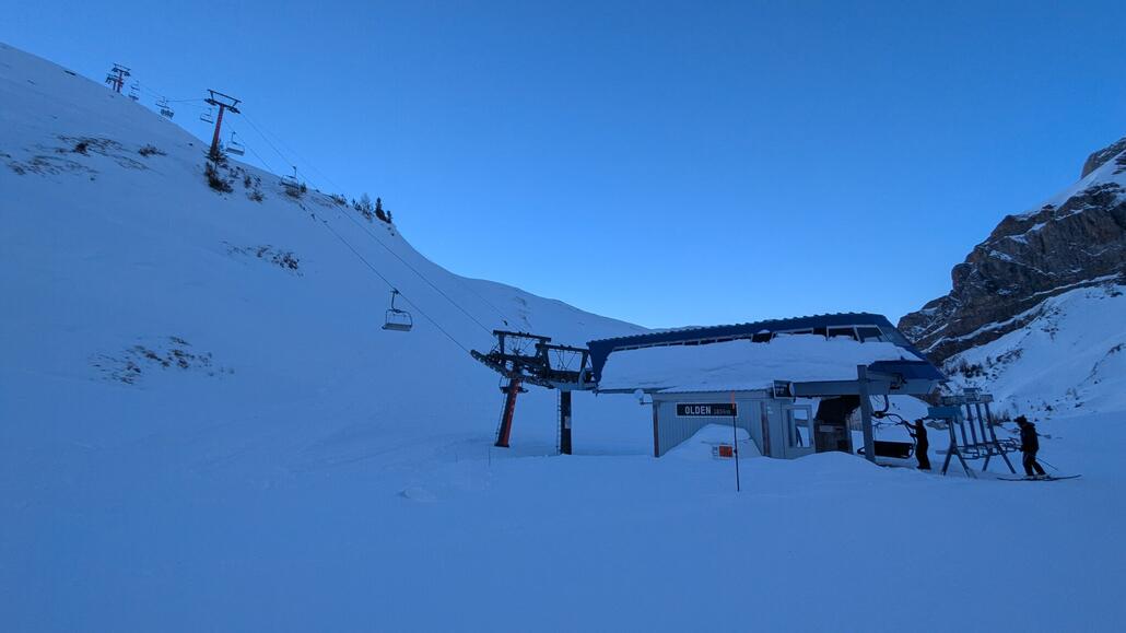 Oldenalpe, alles noch im Schatten hier leider