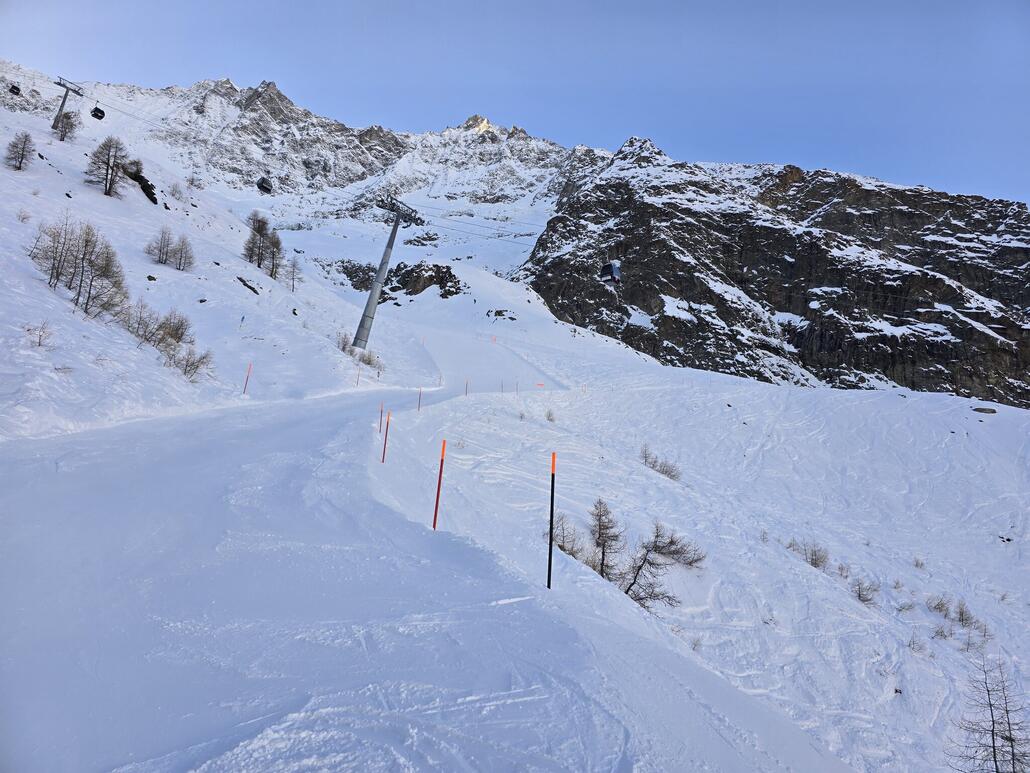 Alleine auf der Spielboden-Abfahrt um 16:09