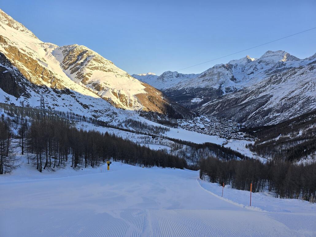 Erste Abfahrt des Tages auf der "Sperwerzucht"